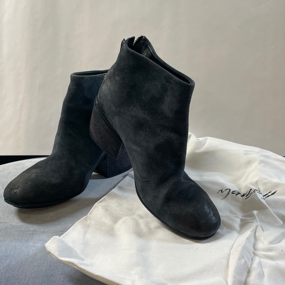 Marsell Listo 50mm leather boot (navy suede)